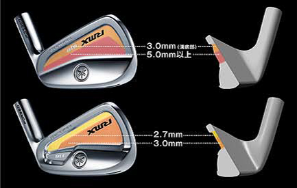 Thick back design produces delicate feel, Top: RMX 018 TOURMODEL annealing, Bottom: RMX 116 TOURBLADE process